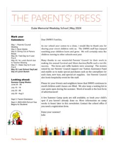 The Parents' Press - May 2024 - News from DMWS