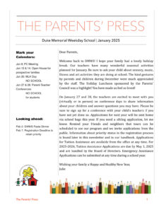 The Parents' Press - News from Duke Memorial Weekday School